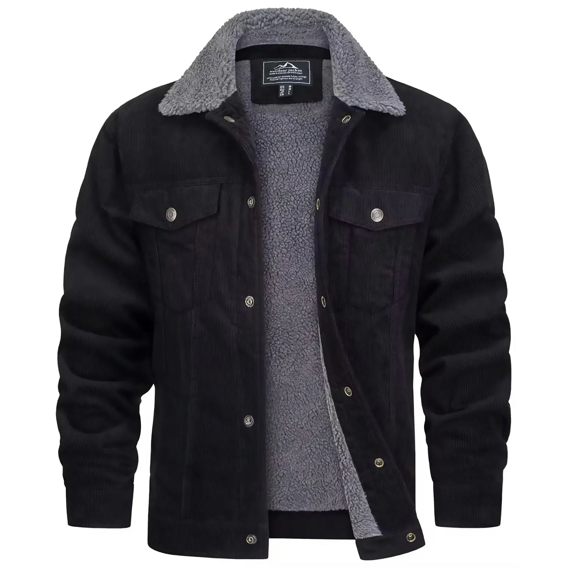 warme-herren-cordjacke-mit-fleecefutter-robuster-trucker-stil-mit-vielen-taschen-jacke-jlr-design-5 - JLR Design