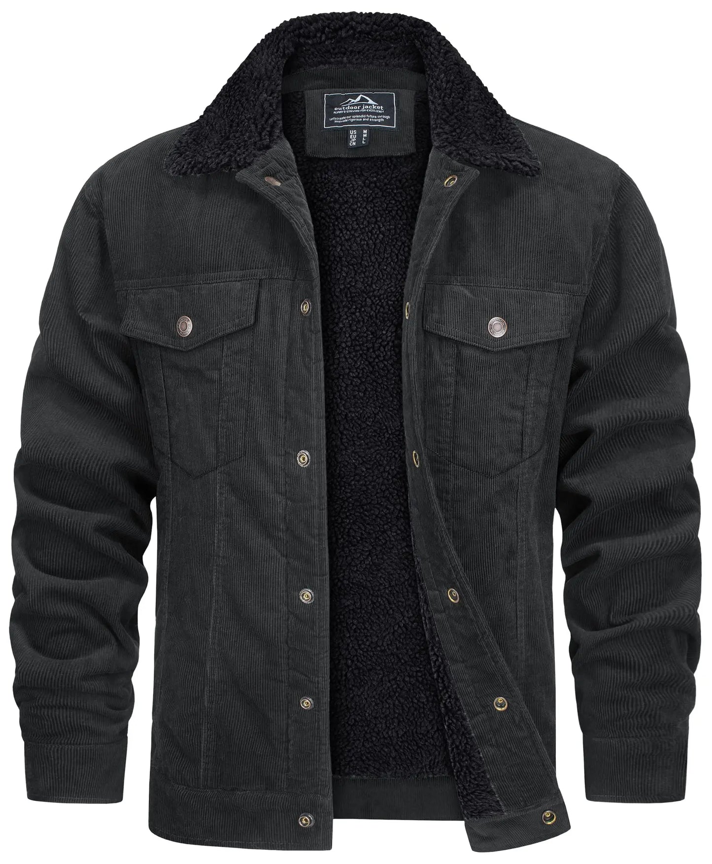 Warme Herren-Cordjacke mit Fleecefutter – Robuster Trucker-Stil mit vielen Taschen Jacke JLR Design