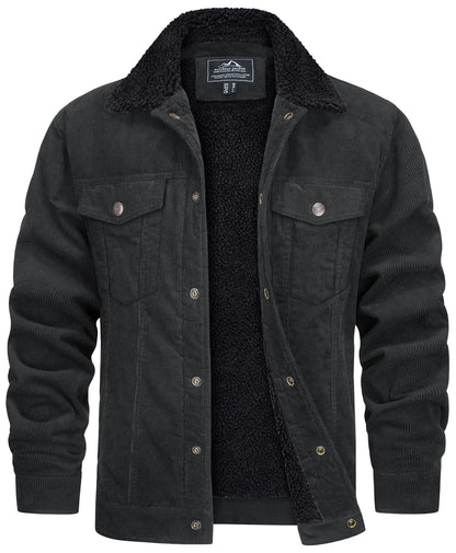 Warme Herren-Cordjacke mit Fleecefutter – Robuster Trucker-Stil mit vielen Taschen Jacke JLR Design
