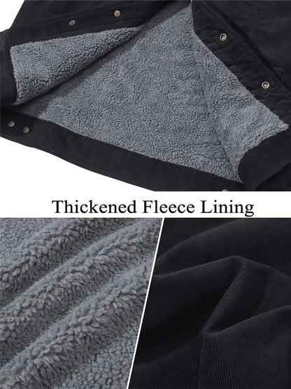 Warme Herren-Cordjacke mit Fleecefutter – Robuster Trucker-Stil mit vielen Taschen Jacke JLR Design