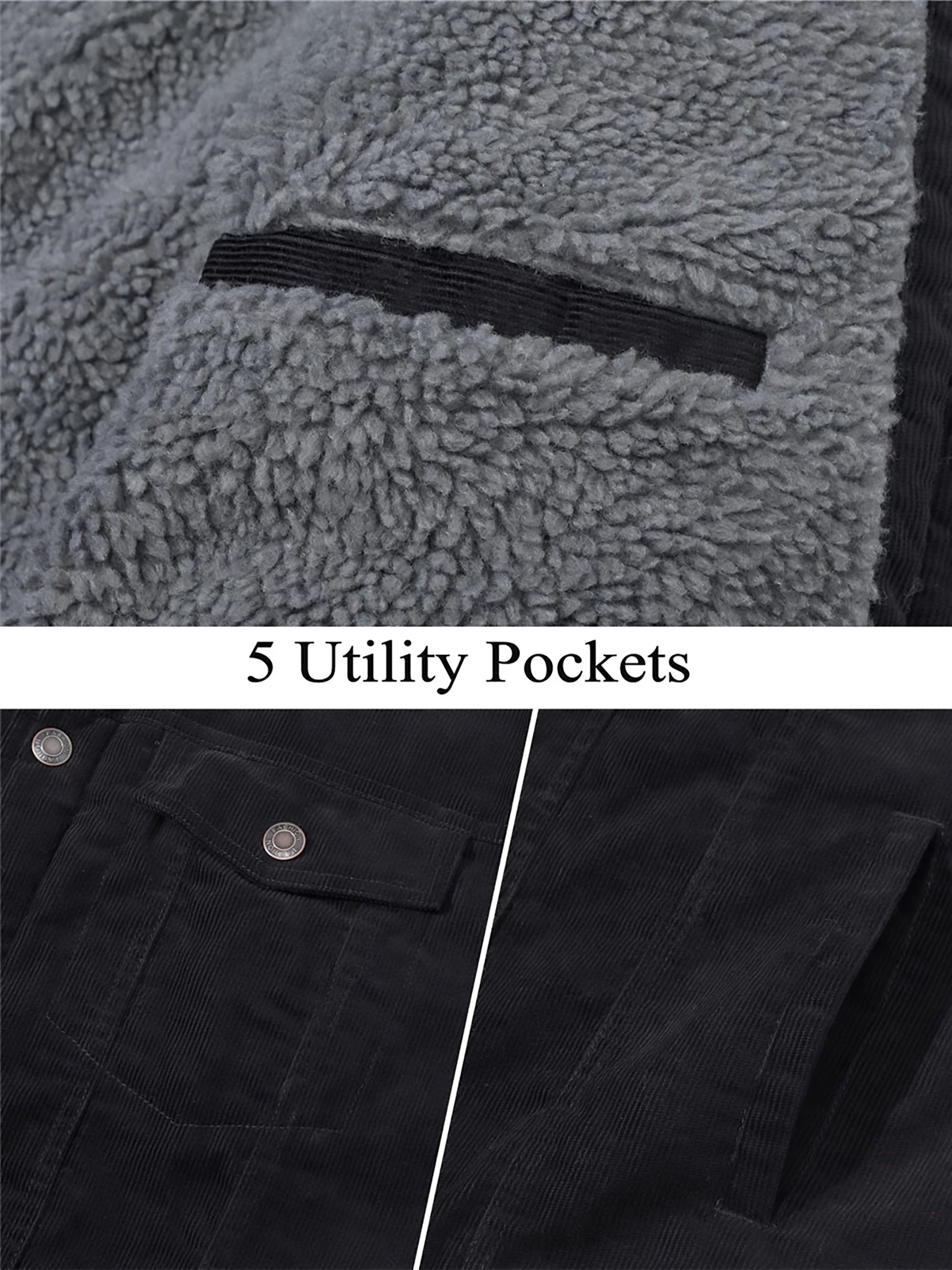Warme Herren-Cordjacke mit Fleecefutter – Robuster Trucker-Stil mit vielen Taschen Jacke JLR Design