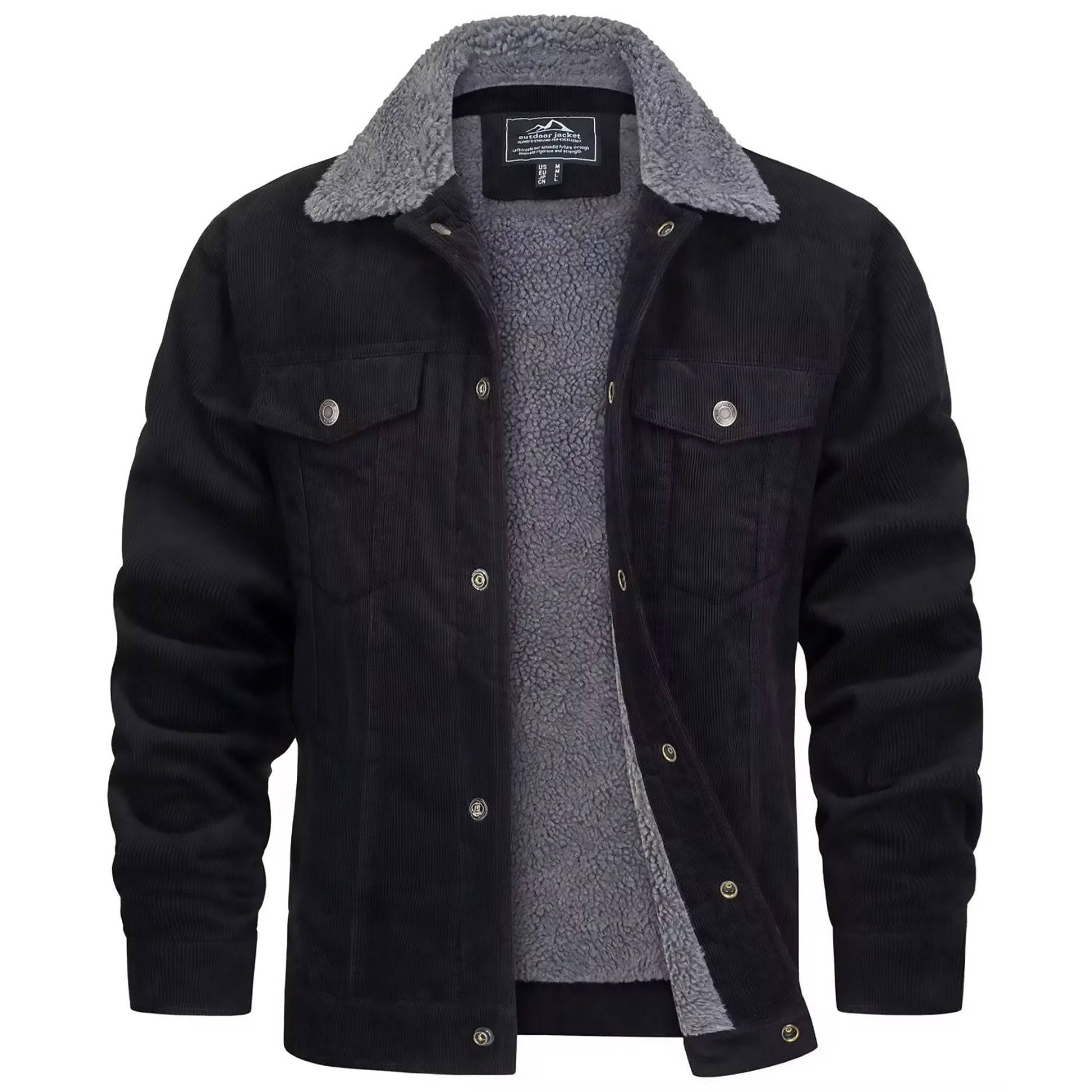 Warme Herren-Cordjacke mit Fleecefutter – Robuster Trucker-Stil mit vielen Taschen Jacke JLR Design