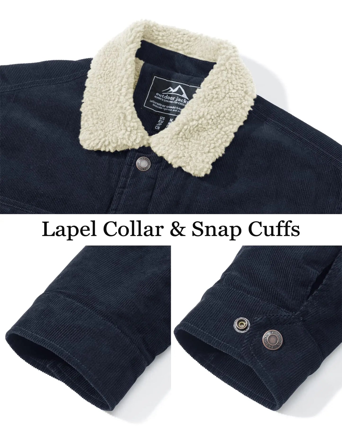 Warme Herren-Cordjacke mit Fleecefutter – Robuster Trucker-Stil mit vielen Taschen Jacke JLR Design