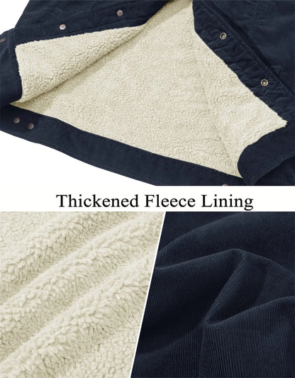 Warme Herren-Cordjacke mit Fleecefutter – Robuster Trucker-Stil mit vielen Taschen Jacke JLR Design