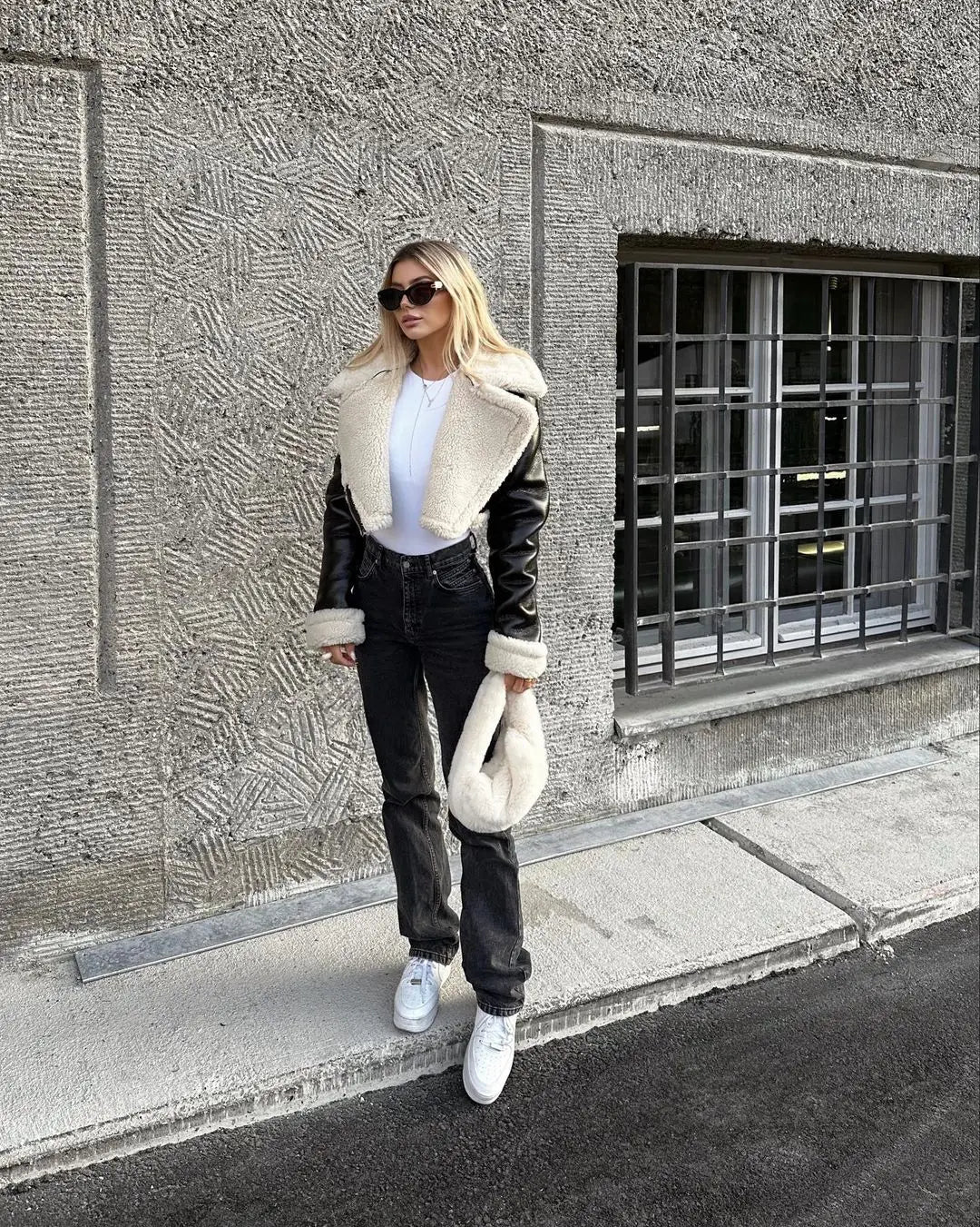 Warme Kurze Teddyfell Jacke Jacke JLR Design