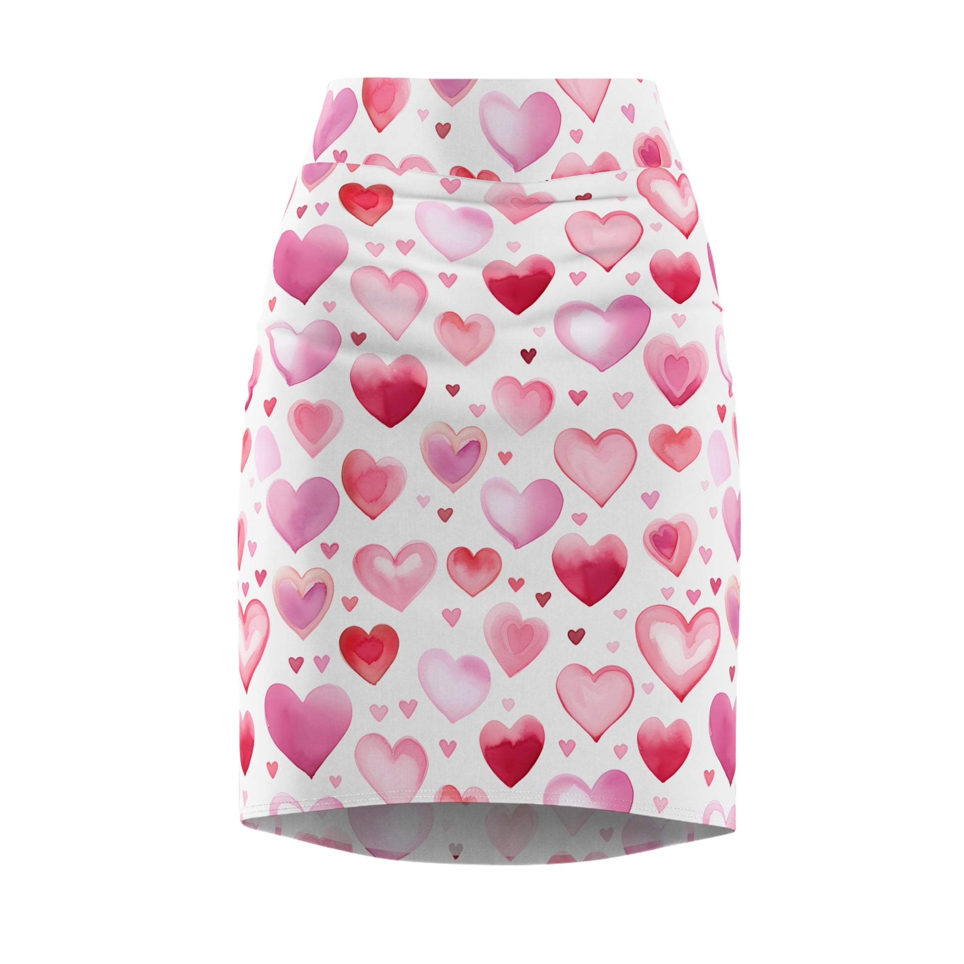 Watercolor Hearts v1 Bleistiftrock Bleistiftrock JLR Design