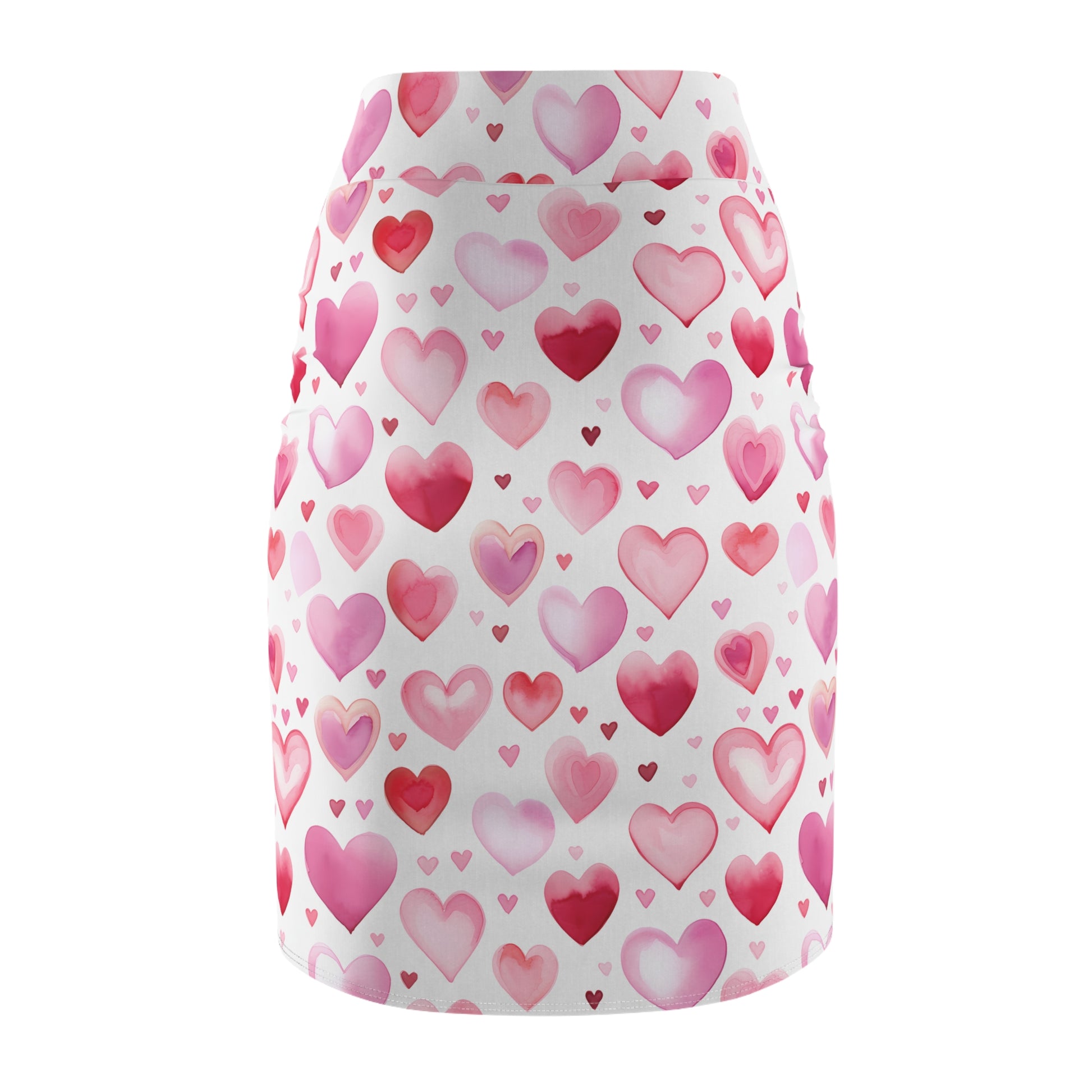 Watercolor Hearts v1 Bleistiftrock Bleistiftrock JLR Design