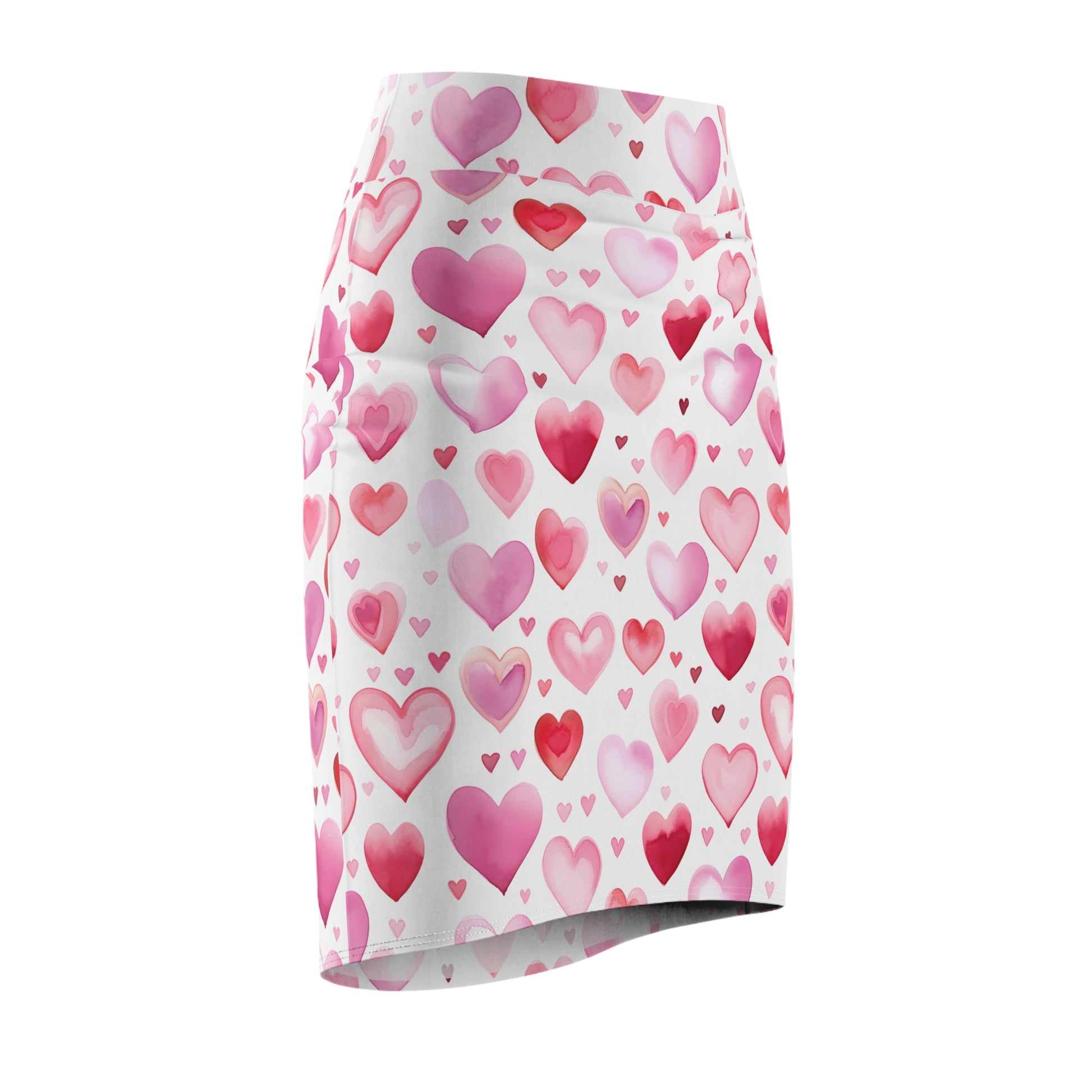 Watercolor Hearts v1 Bleistiftrock Bleistiftrock JLR Design