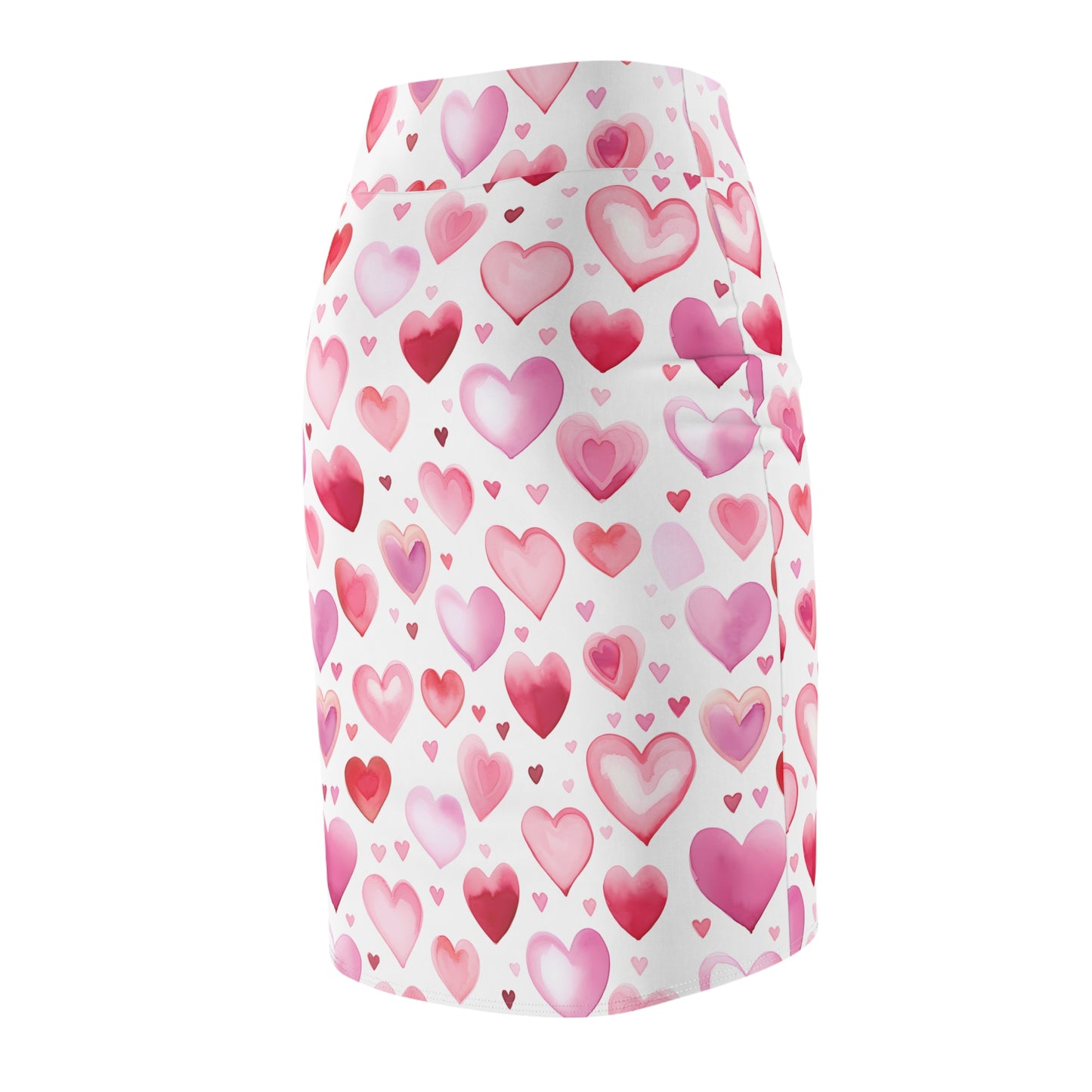 Watercolor Hearts v1 Bleistiftrock Bleistiftrock JLR Design