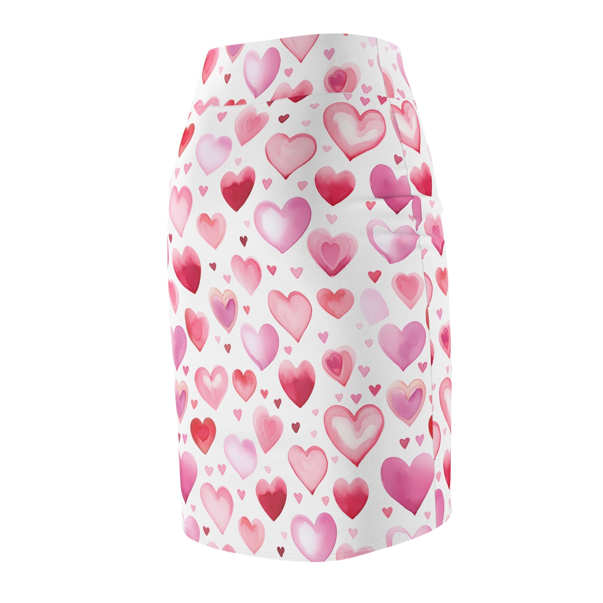 Watercolor Hearts v1 Bleistiftrock Bleistiftrock JLR Design