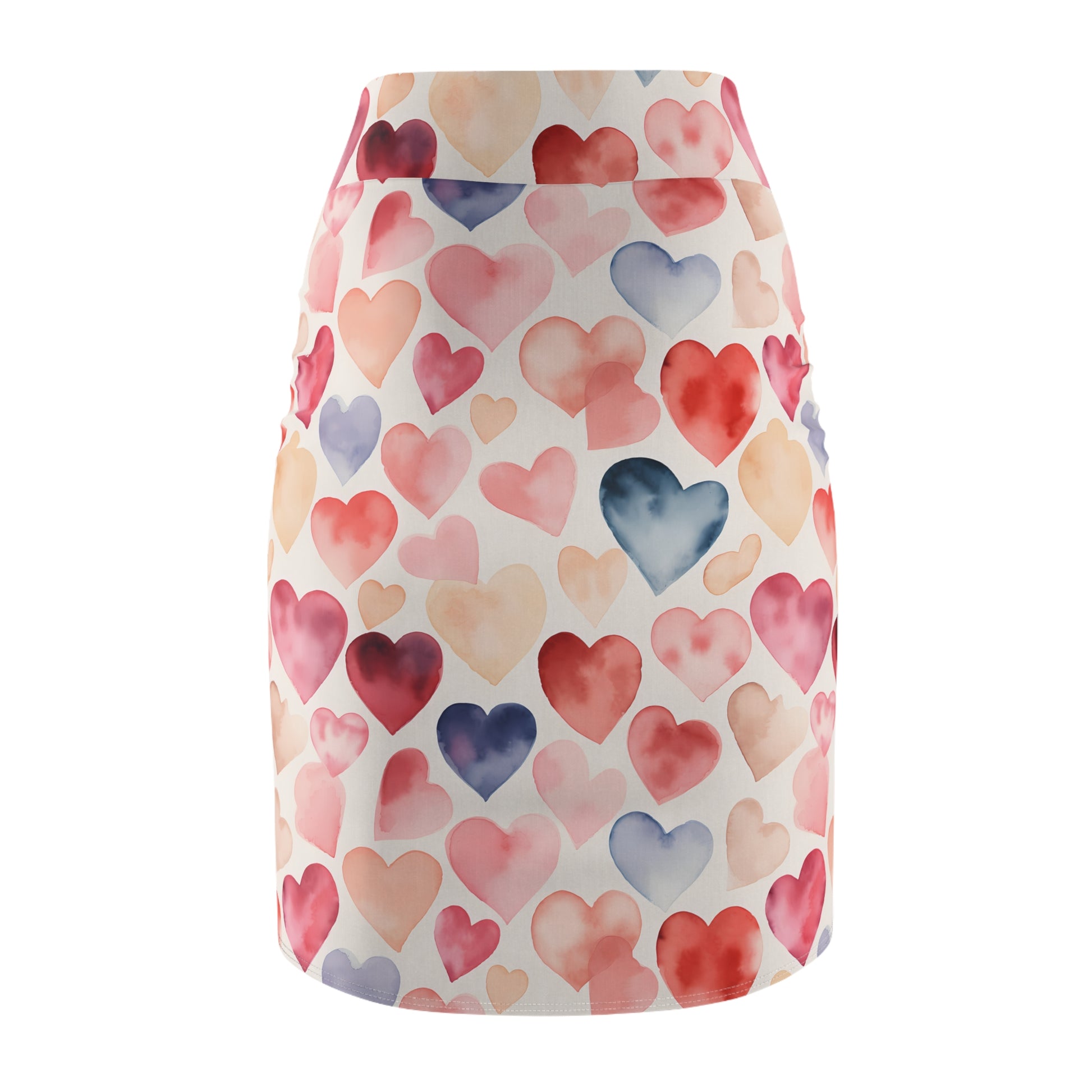 Watercolor Hearts v3 Bleistiftrock Bleistiftrock JLR Design