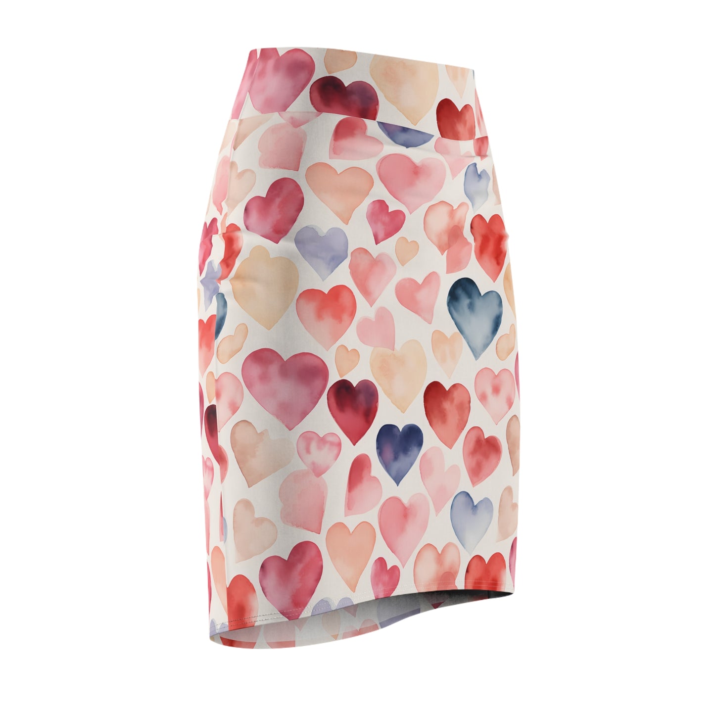 Watercolor Hearts v3 Bleistiftrock Bleistiftrock JLR Design