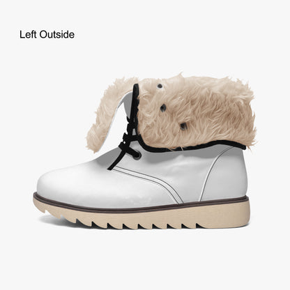 Weiße Chic Boots mit Plüschfutter Stiefel JLR Design