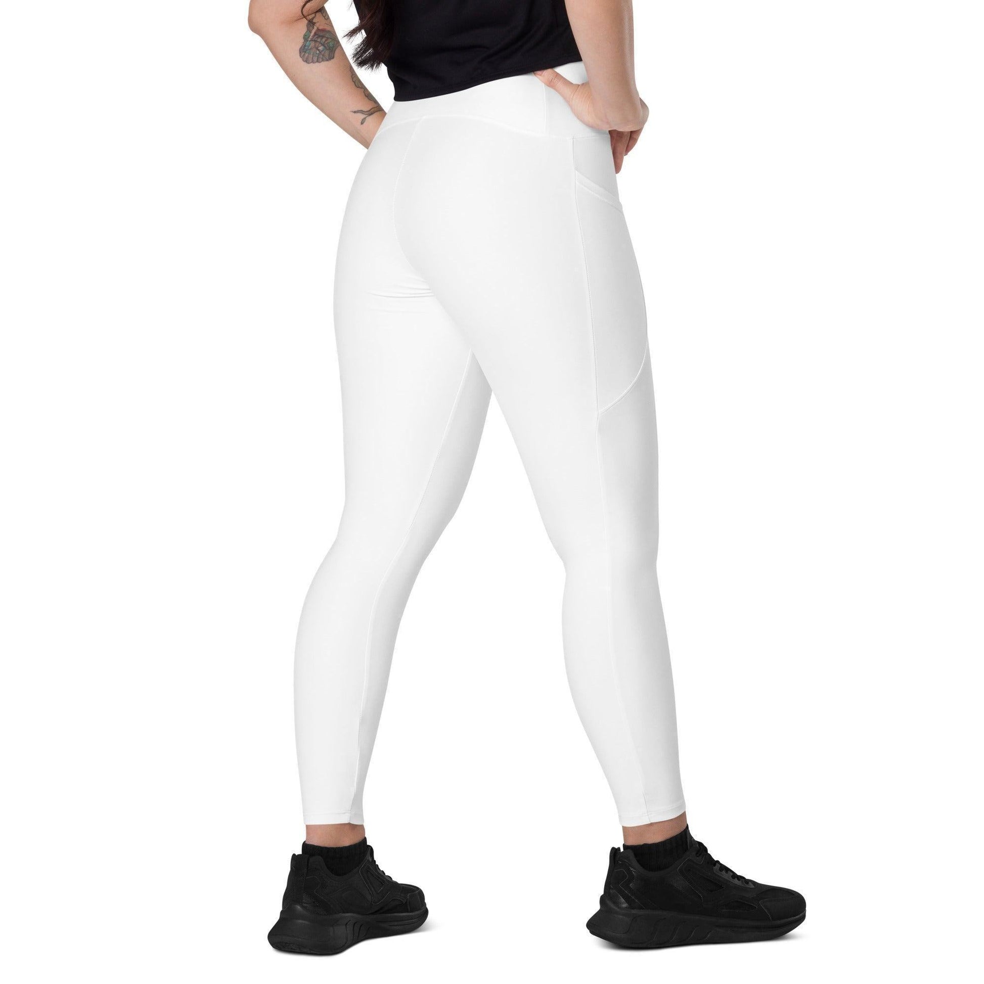 Weiße Damen V-Bund-Leggings mit Taschen V-Bund Leggings 59.99 1 Tasche auf jeder Seite, atmungsaktives Material, Damen, Design, einfarbig, Elastan, Fashion, Hoch tailliert, hoher Tragekomfort, Komfort, Mode, OEKOTEX100, Outfit, Polyester, schmeichelhafter Schnitt, Style, UPF50, V Bund Leggings, weiße, white JLR Design