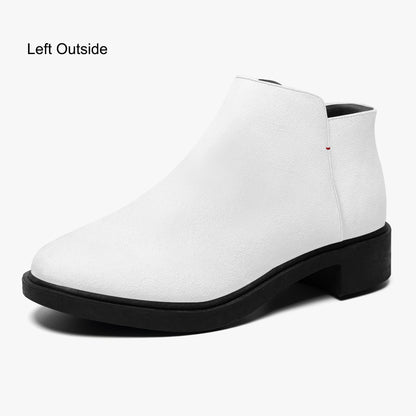 Weiße elegante Reißverschluss-Stiefeletten Stiefeletten JLR Design