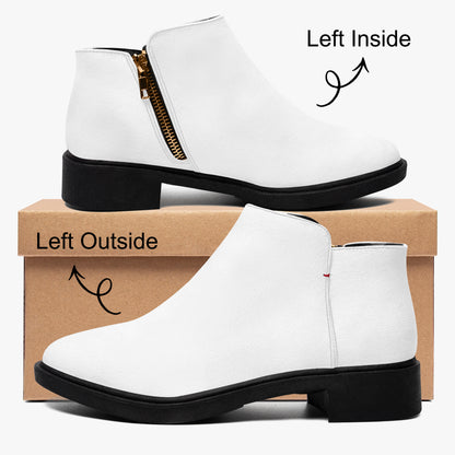 Weiße elegante Reißverschluss-Stiefeletten Stiefeletten JLR Design