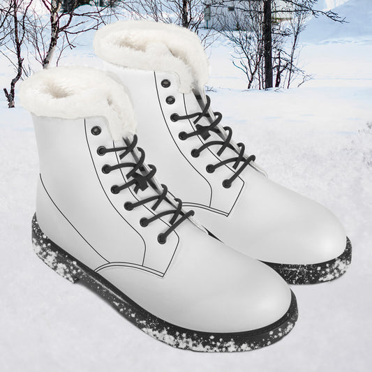 Weiße Faux Fur Leder Boots Boots JLR Design