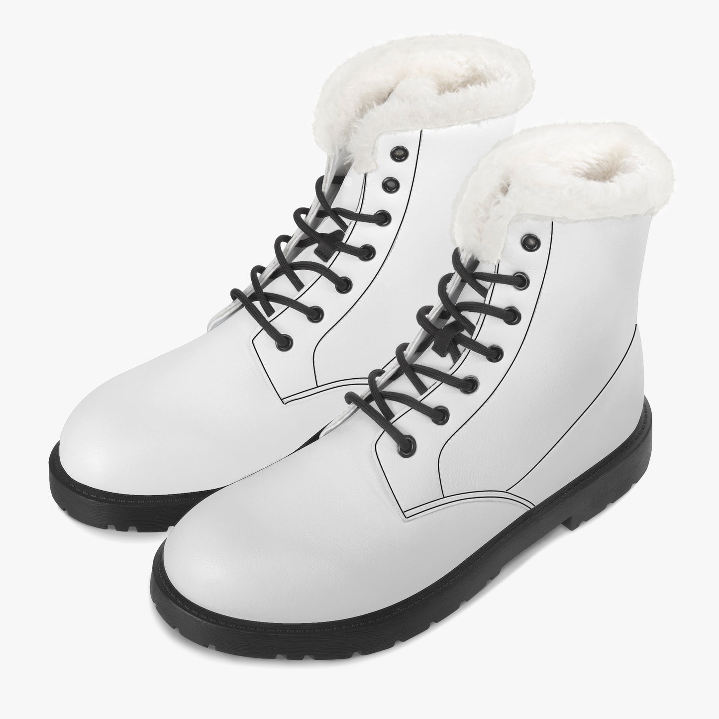 Weiße Faux Fur Leder Boots Boots JLR Design