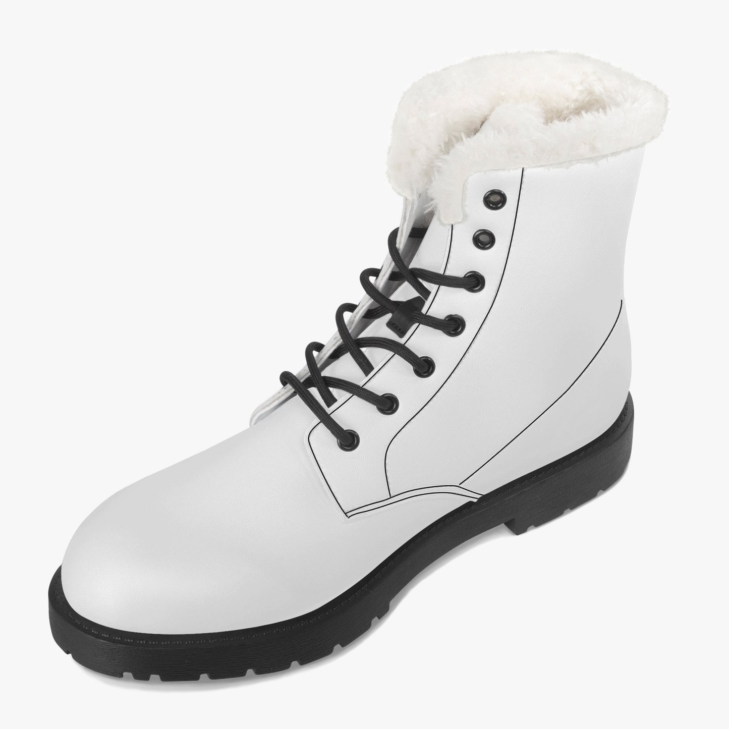 Weiße Faux Fur Leder Boots Boots JLR Design