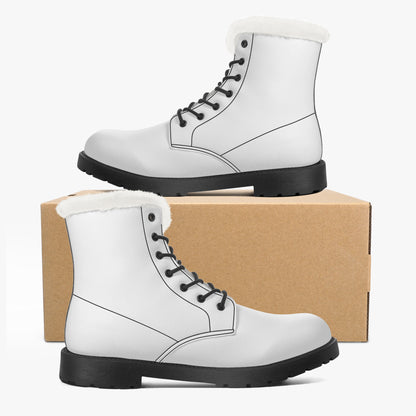 Weiße Faux Fur Leder Boots Boots JLR Design