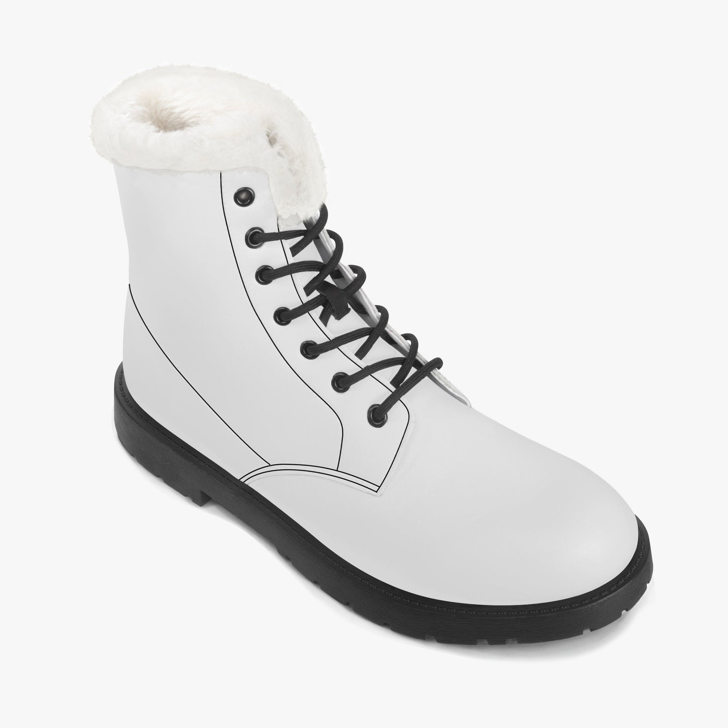 Weiße Faux Fur Leder Boots Boots JLR Design