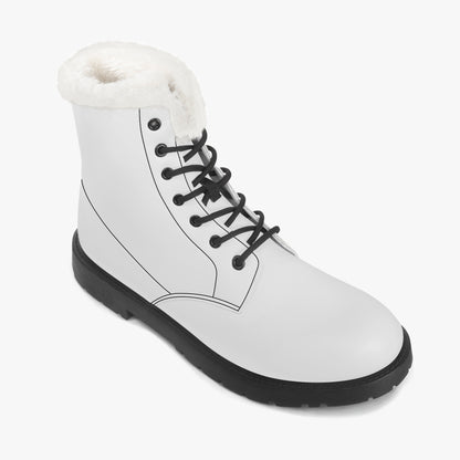 Weiße Faux Fur Leder Boots Boots JLR Design