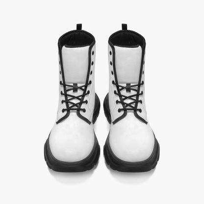 Weiße Leather Chunky Boots Boots JLR Design