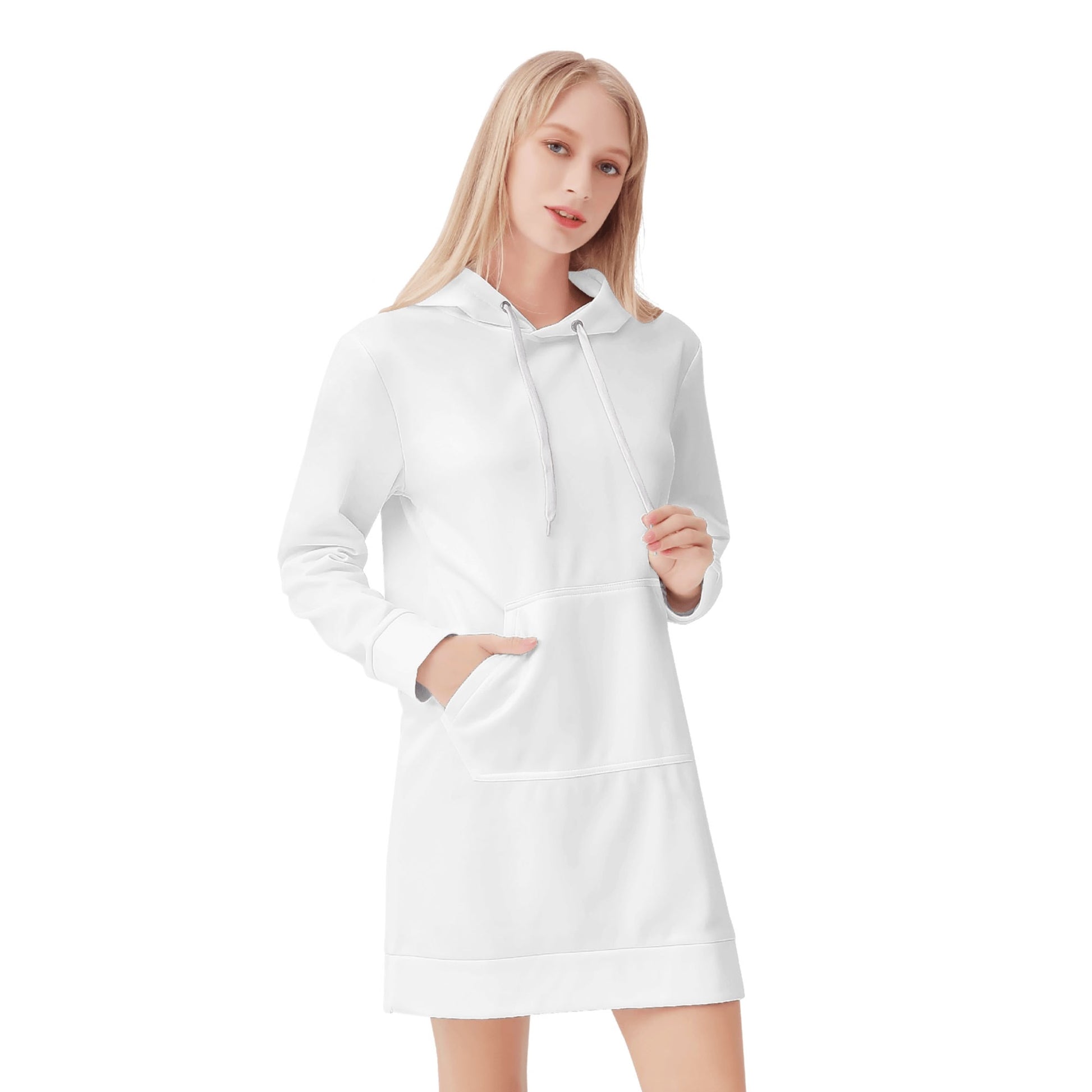 Weißer Velvet Hoodie Dress Hoodiekleid JLR Design