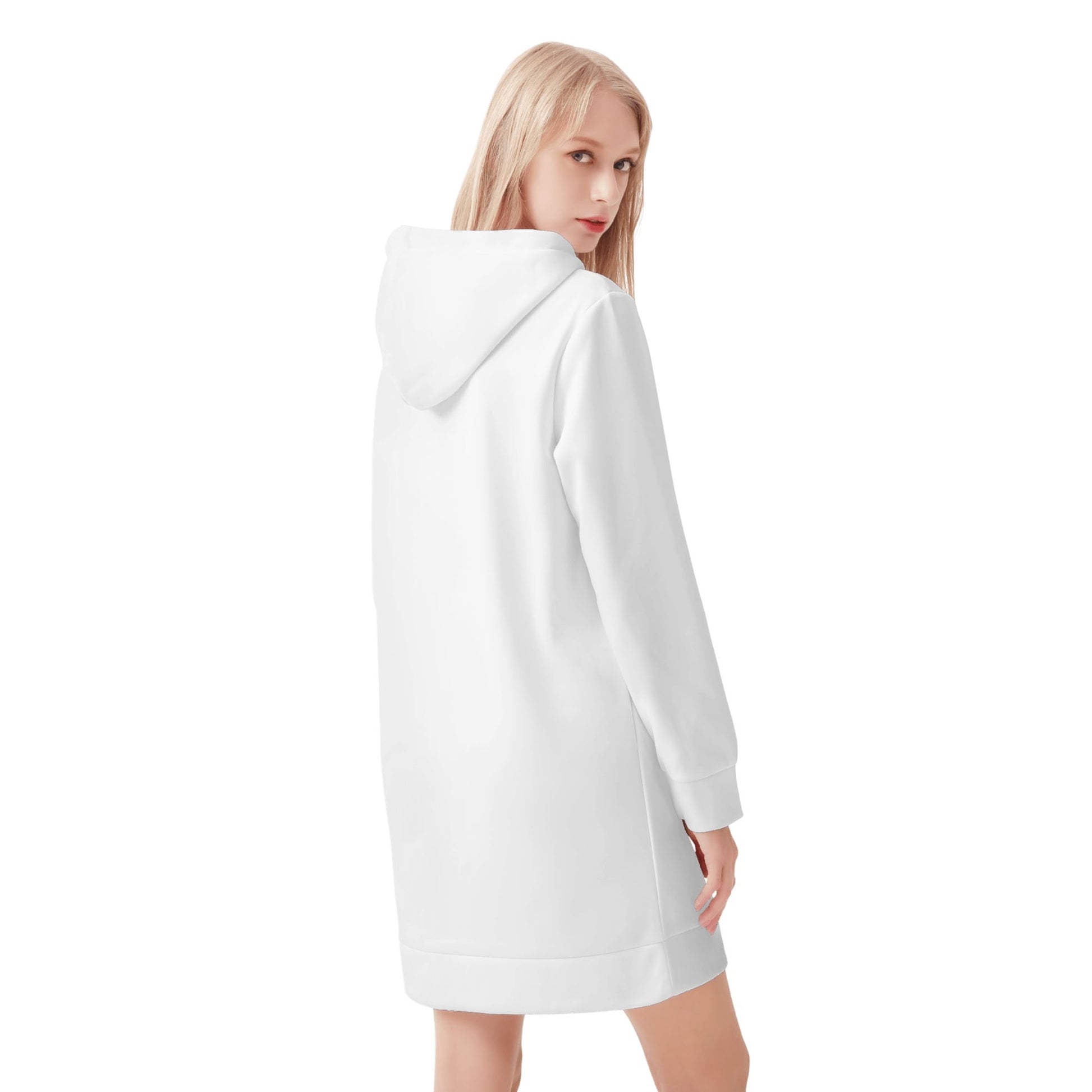 Weißer Velvet Hoodie Dress Hoodiekleid JLR Design