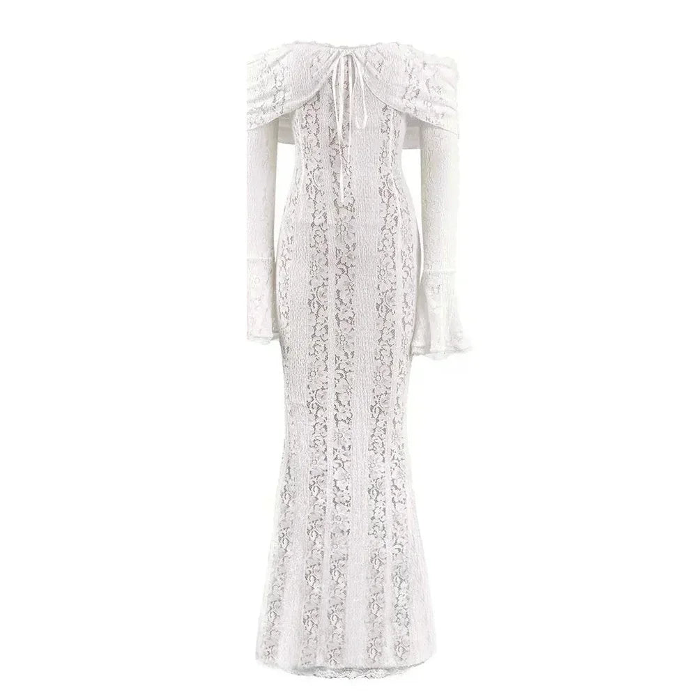 Weißes Off-Shoulder Bodycon Kleid Kleid JLR Design