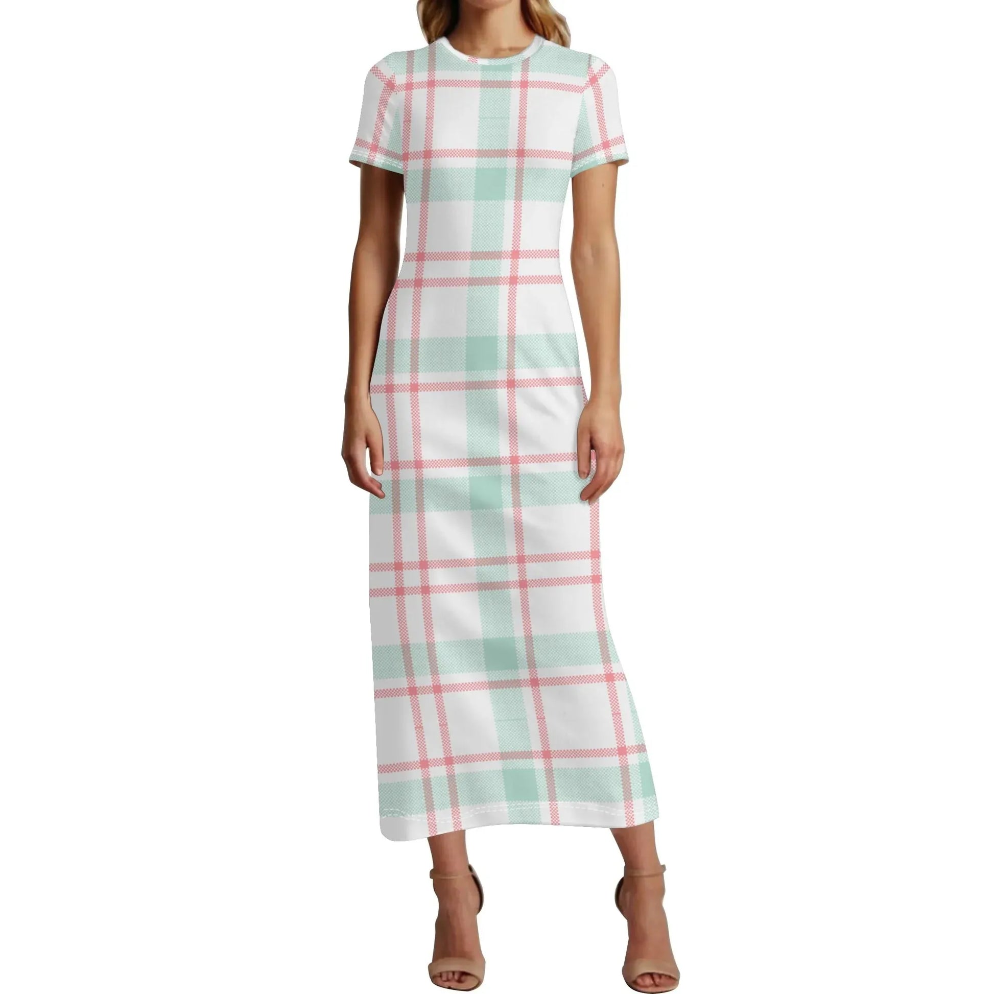 white-flanell-short-sleeve-long-dress-long-dress-jlr-design-99284 - JLR Design