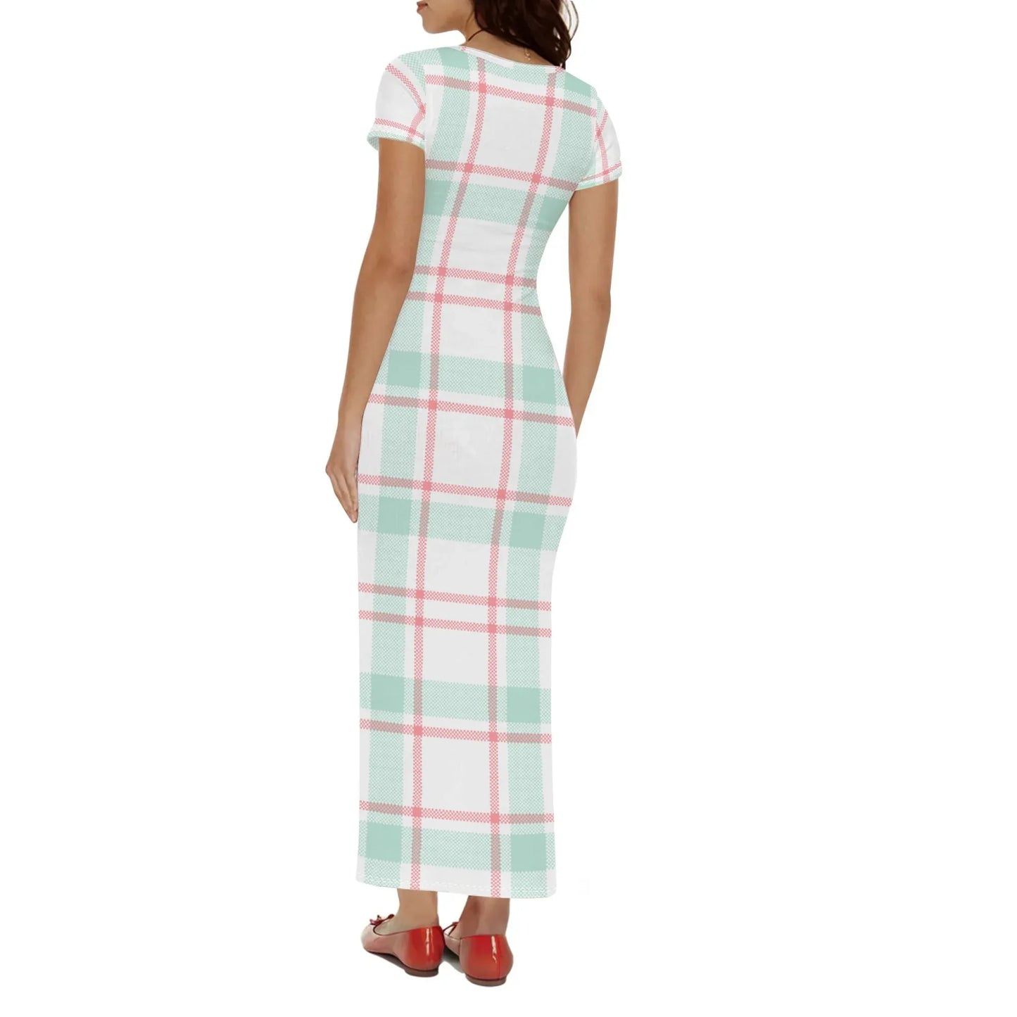 white-flanell-short-sleeve-long-dress-long-dress-jlr-design-55700 - JLR Design
