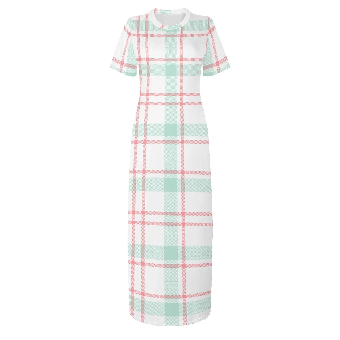 white-flanell-short-sleeve-long-dress-long-dress-jlr-design-83806 - JLR Design