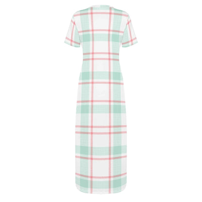 white-flanell-short-sleeve-long-dress-long-dress-jlr-design-98712 - JLR Design