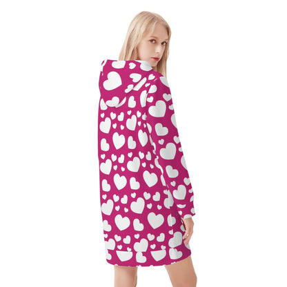 white-hearts-velvet-hoodie-dress-hoodiekleid-jlr-design-17023 - JLR Design