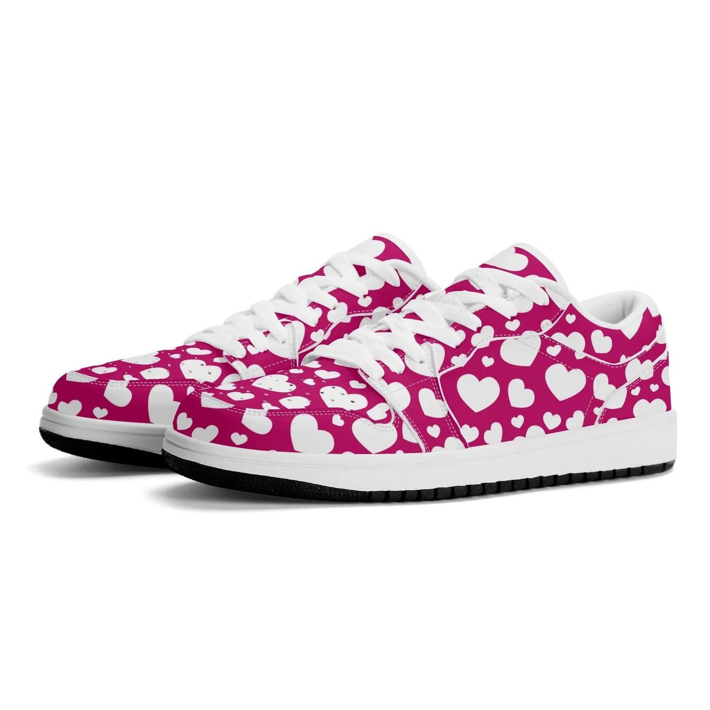 white-hearts-low-top-leder-sneaker-fur-damen-sneaker-jlr-design-88466 - JLR Design