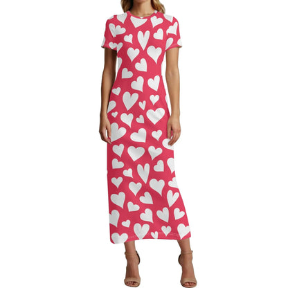 white-hearts-short-sleeve-long-dress-long-dress-jlr-design-18965 - JLR Design