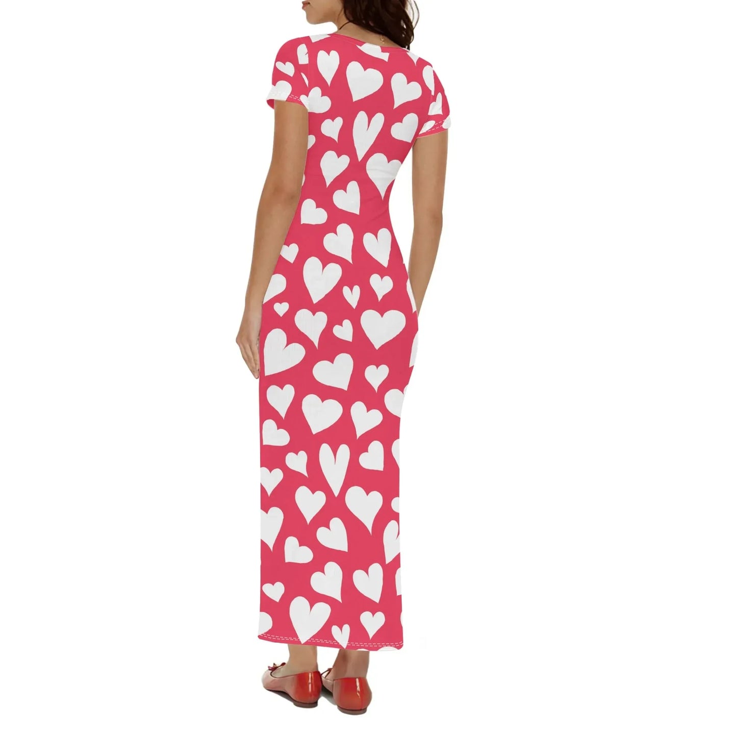 white-hearts-short-sleeve-long-dress-long-dress-jlr-design-87703 - JLR Design
