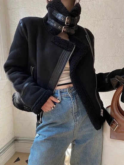 Wildleder-Optik Bikerjacke Jacke JLR Design