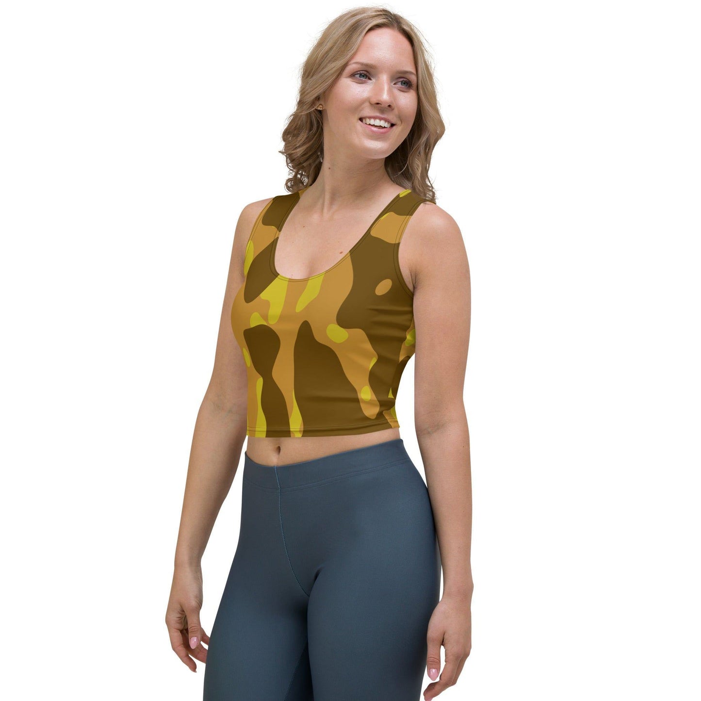 Yellow Camouflage Damen Crop Top Crop Top 47.99 Camouflage, Crop, Damen, Top, Yellow JLR Design