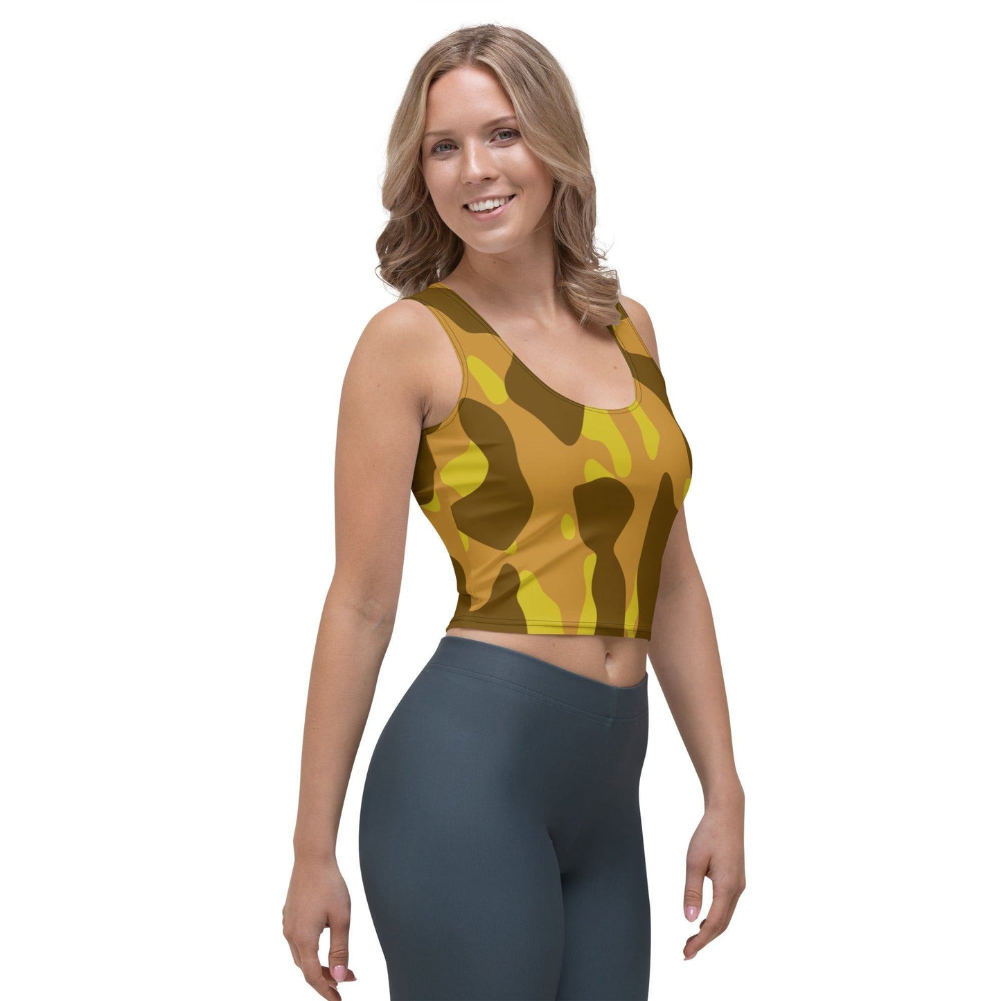 Yellow Camouflage Damen Crop Top Crop Top 47.99 Camouflage, Crop, Damen, Top, Yellow JLR Design