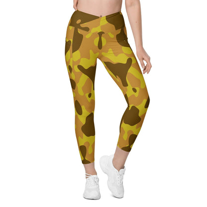 Yellow Camouflage Damen V-Bund-Leggings mit Taschen V-Bund Leggings 64.99 1 Tasche auf jeder Seite, atmungsaktives Material, Camo, Camouflage, Damen, Design, Elastan, Fashion, gelb, Hoch tailliert, hoher Tragekomfort, Komfort, Mode, Muster, OEKOTEX100, Outfit, Polyester, schmeichelhafter Schnitt, Style, Tarnfarbe, Tarnmuster, UPF50, V Bund Leggings, yellow JLR Design