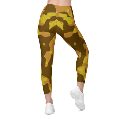 Yellow Camouflage Damen V-Bund-Leggings mit Taschen V-Bund Leggings 64.99 1 Tasche auf jeder Seite, atmungsaktives Material, Camo, Camouflage, Damen, Design, Elastan, Fashion, gelb, Hoch tailliert, hoher Tragekomfort, Komfort, Mode, Muster, OEKOTEX100, Outfit, Polyester, schmeichelhafter Schnitt, Style, Tarnfarbe, Tarnmuster, UPF50, V Bund Leggings, yellow JLR Design