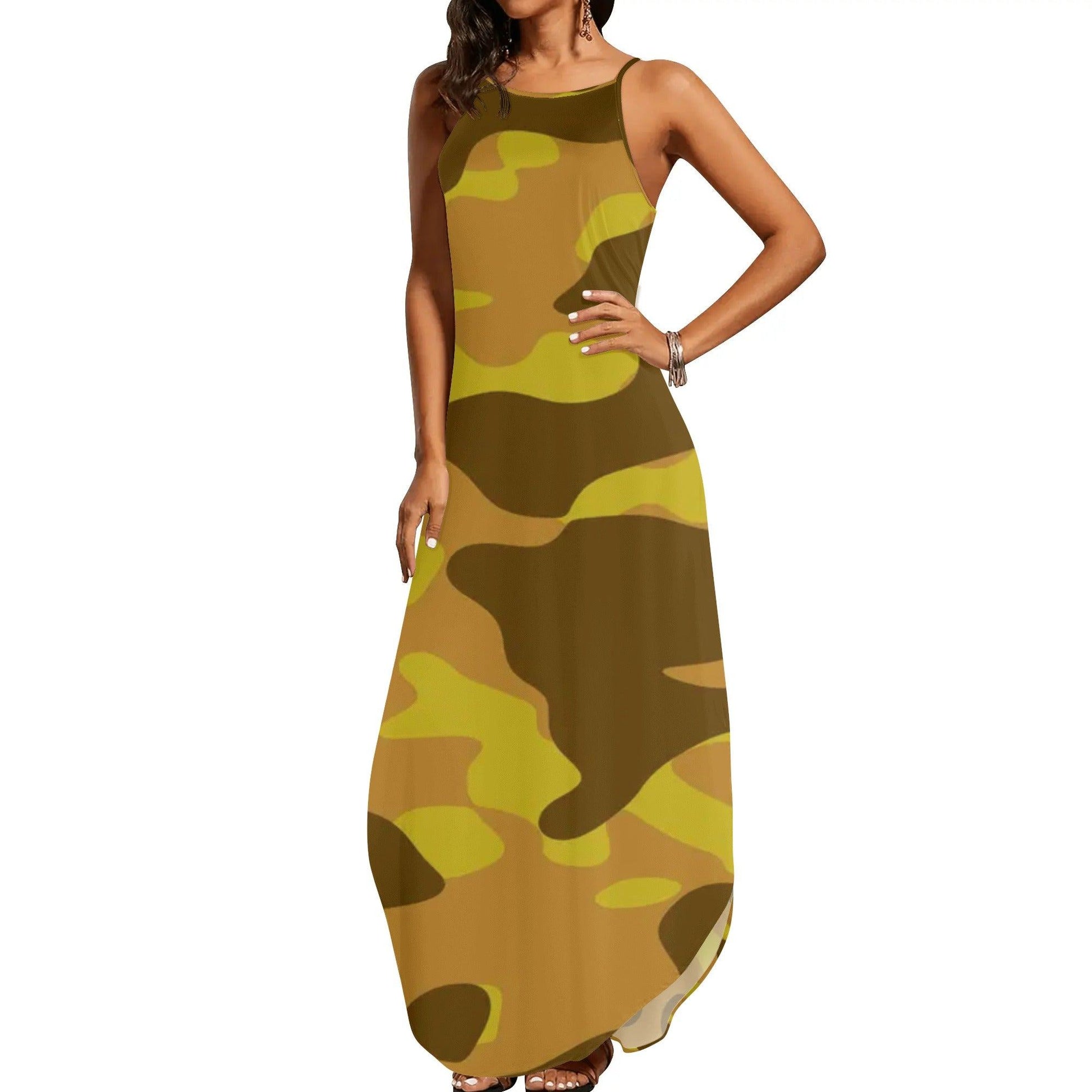 Yellow Camouflage elegantes ärmelloses Abendkleid Abendkleid 77.99 Abendkleid, Camouflage, Elegant, yellow, ärmellos JLR Design