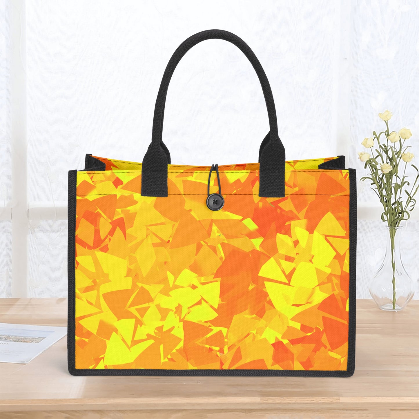 Yellow Crystal Canvas Shopper Tasche Einkaufstasche JLR Design