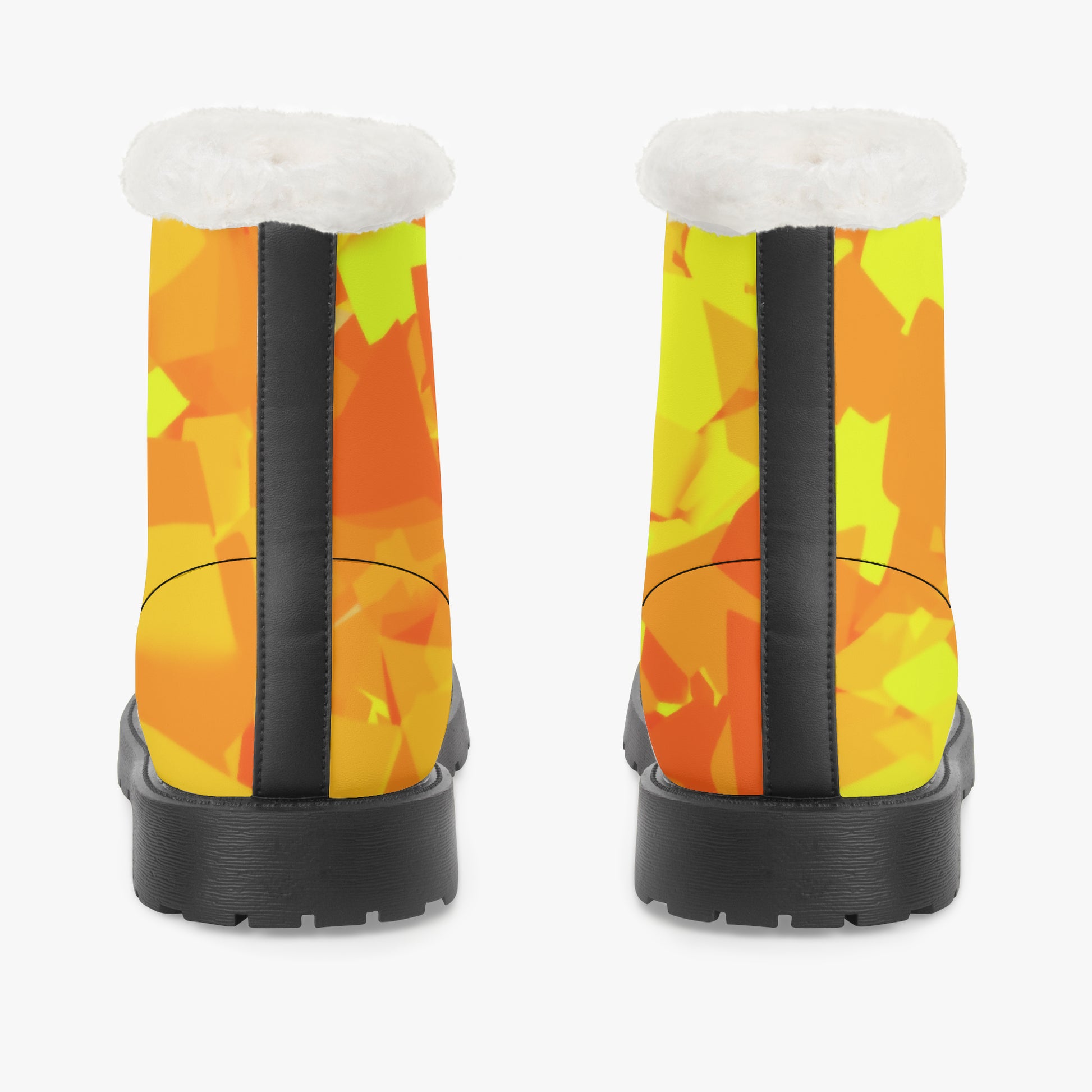 Yellow Crystal Faux Fur Leder Boots Boots JLR Design