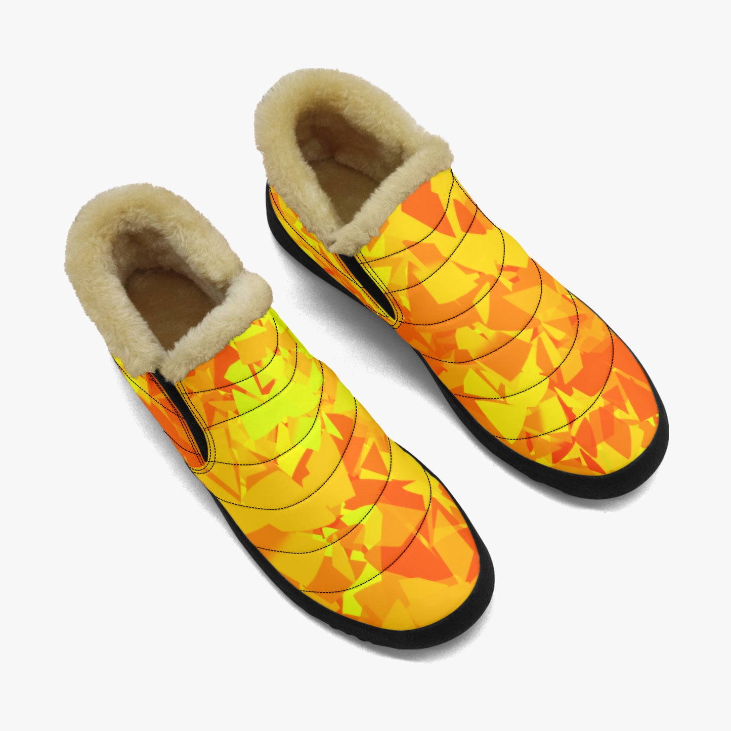 Yellow Crystal Faux Fur Slipper Slipper JLR Design