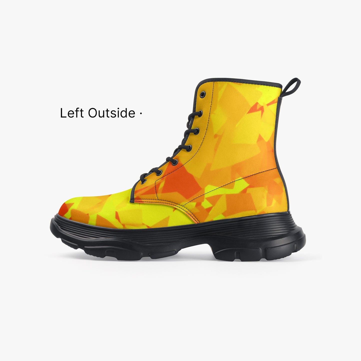 Yellow Crystal Leather Chunky Boots Boots JLR Design