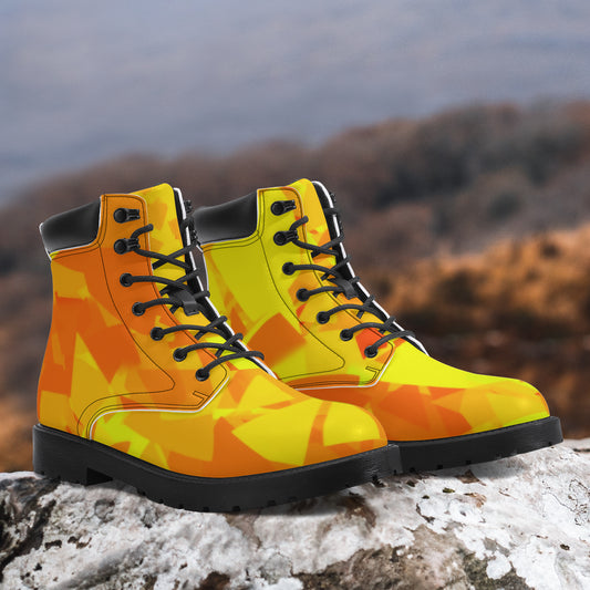 Yellow Crystal Leder Boots | Stylische und Warme Winterstiefel Boots JLR Design