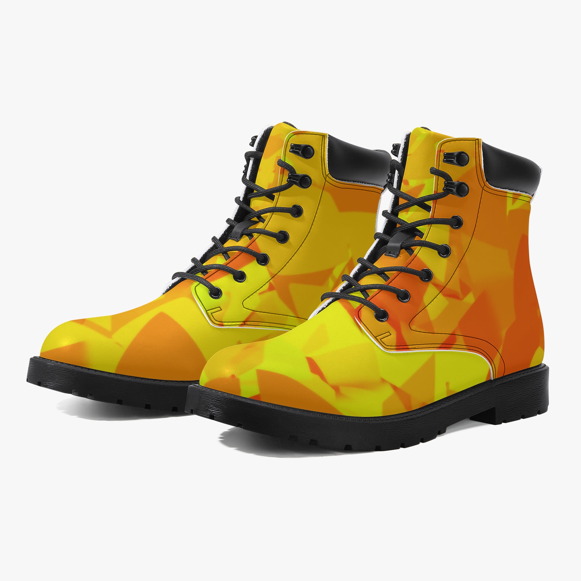 Yellow Crystal Leder Boots | Stylische und Warme Winterstiefel Boots JLR Design